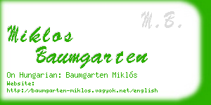 miklos baumgarten business card